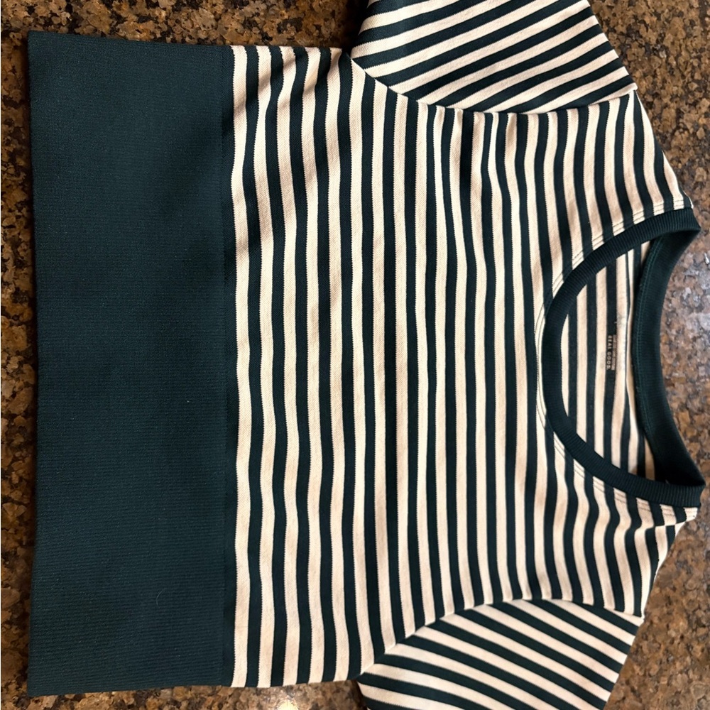 Striped Green and White Women's Top